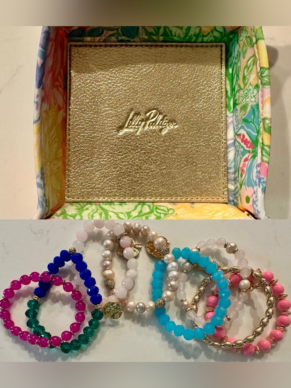 Lilly Pulitzer Catchall Tray w/Bracelet Assortment